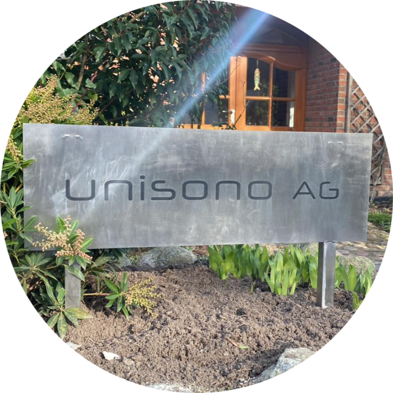 UNISONO Schild rund